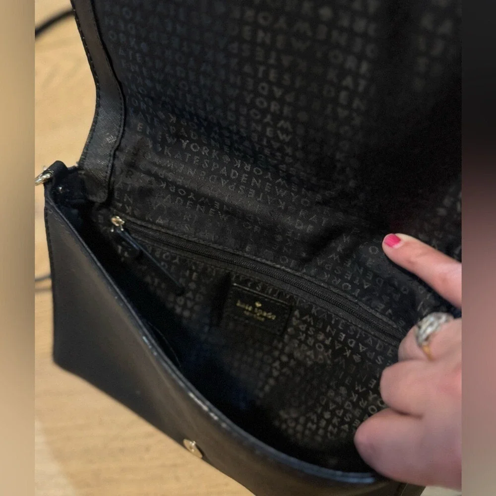Kate Spade Saffiano Black Leather Crossbody‎ Purse